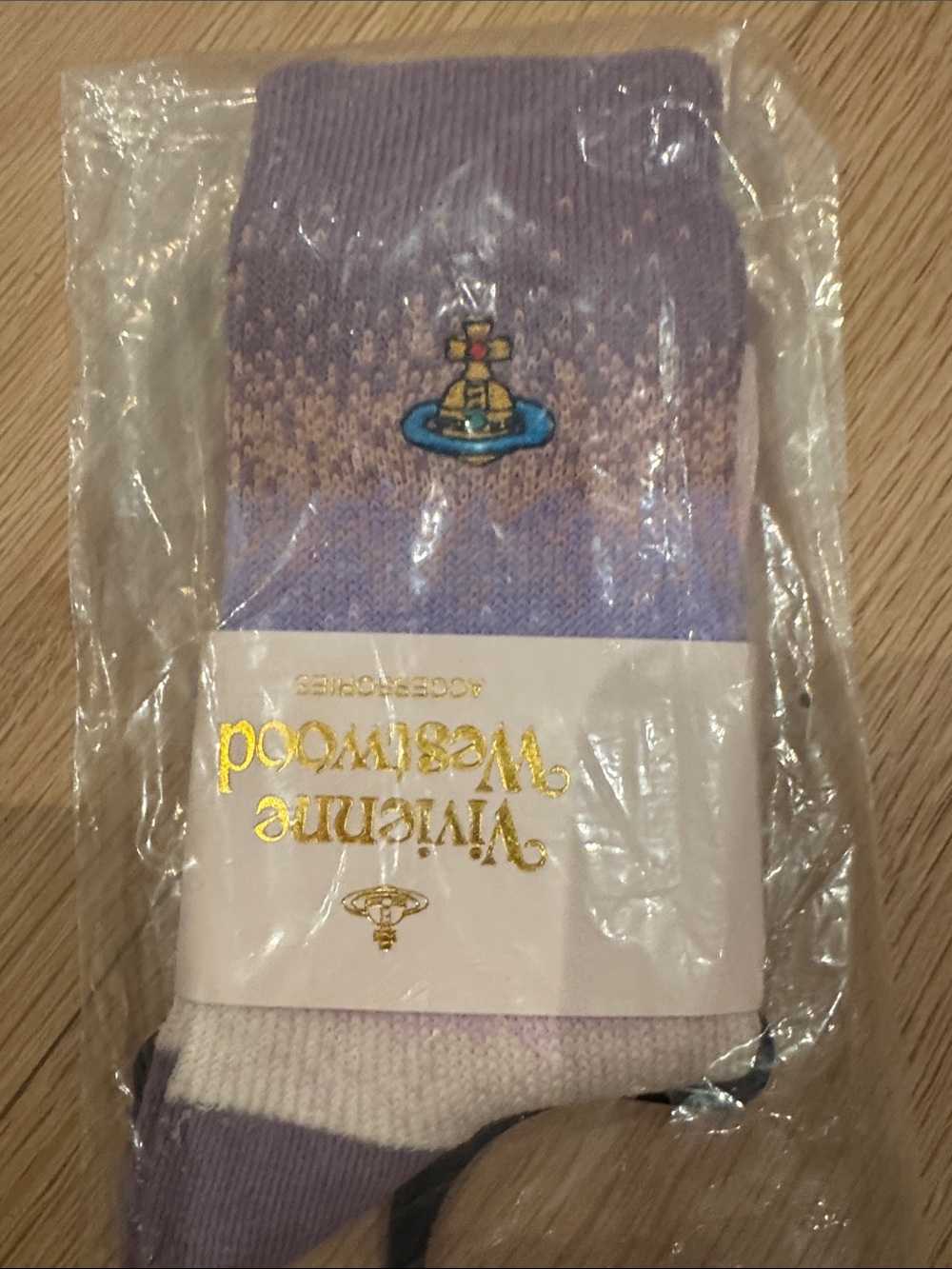Vivienne Westwood Lavender Gradient Orb Embroidered Socks